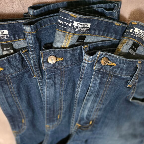 Carhartt Men's Relaxed Fit Denim Jeans x 3 Pairs - Picture 1 of 16